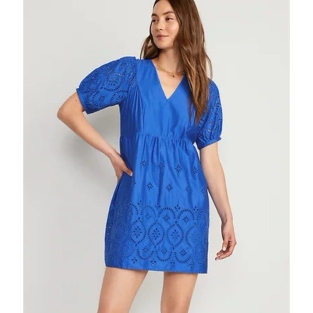 Old Navy Blue Eyelet Women's Dress